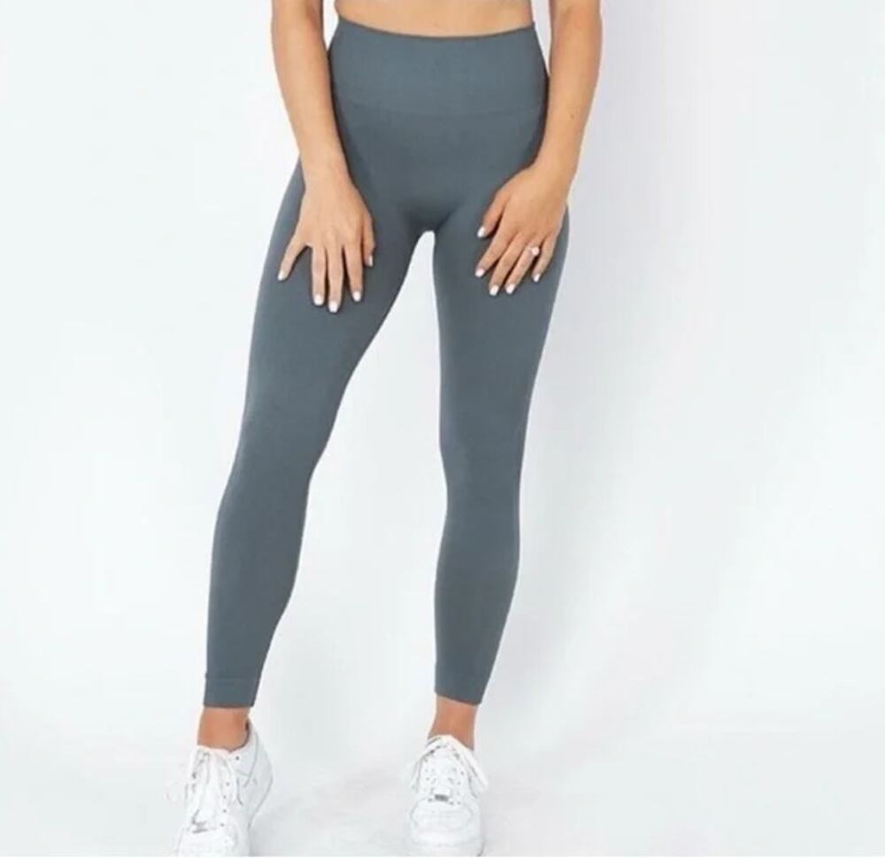 SET ACTIVE Slate Gray Sculptflex Seamless High Rise Power Leggings Size Small